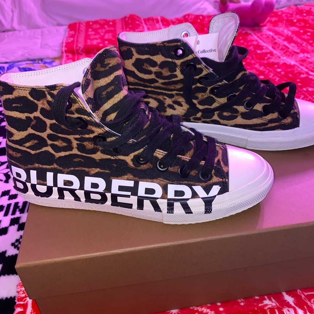 Burberry leopard sneakers